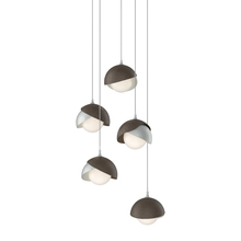 Hubbardton Forge 131125-SKT-LONG-82-05-GG0711 - Brooklyn 5-Light Double Shade Pendant