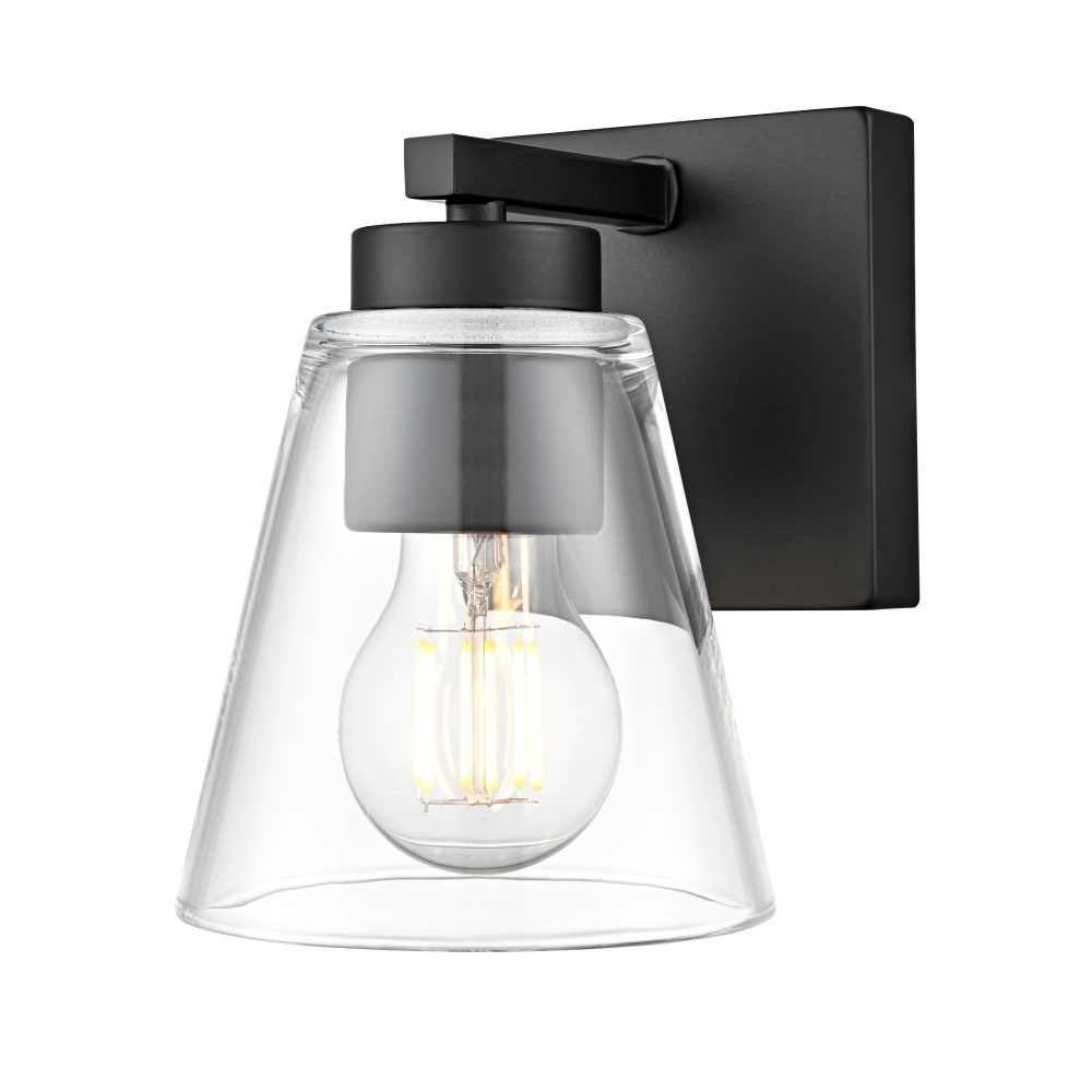 Strayhan 6.75" High 1-Light Wall Sconce - Matte Black