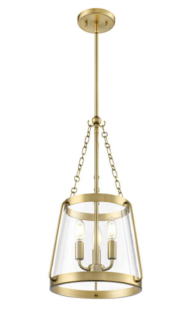 Adabella 11.75" 3-Light Pendant - Vintage Brass