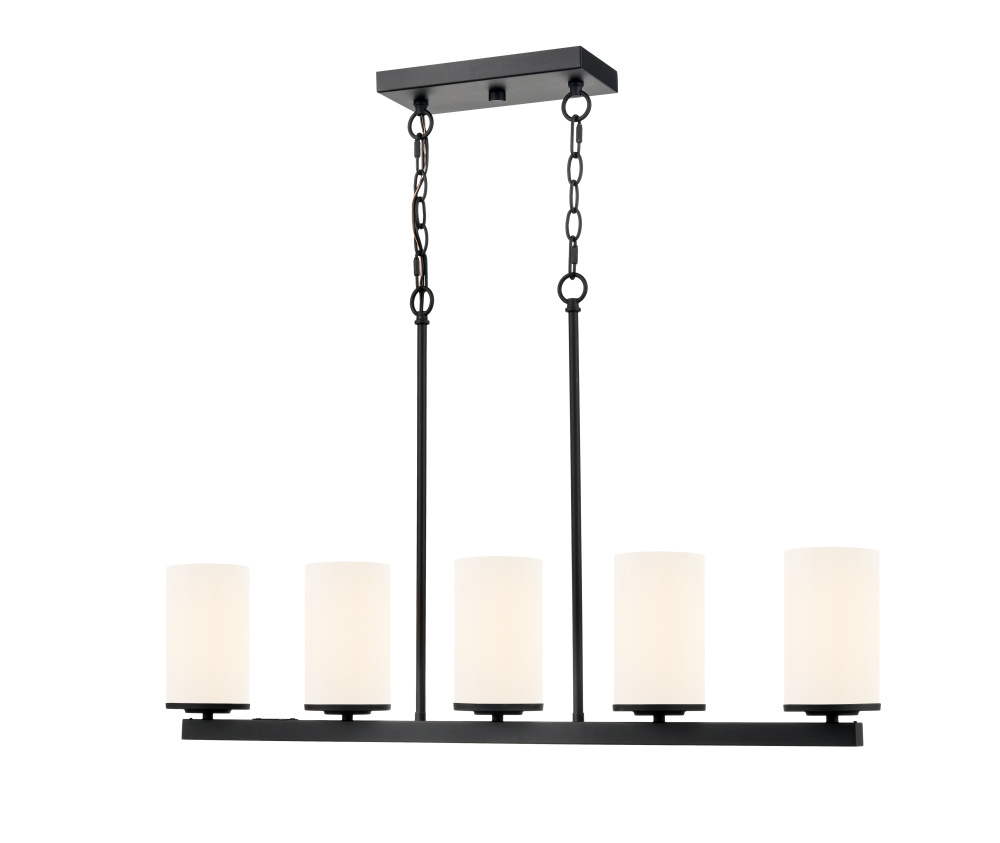 Verlana 35" 5-Light Linear Chandelier - Matte Black