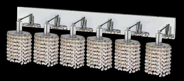 1286 Mini Collection Wall Fixture Oblong Canopy D40inx5in  H13.5in Ellipse Pendant  Lt:6 Chrome Fini