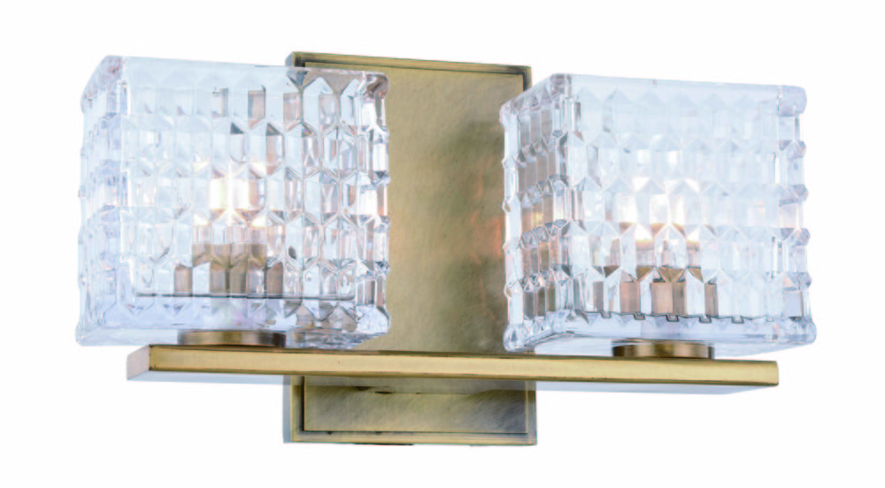 Ankara Collection 2-Light Light Antique Brass Finish Vanity Wall Sconce