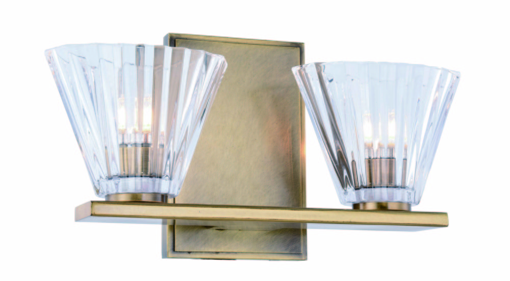 Oslo Collection 2-Light Light Antique Brass Finish Vanity Wall Sconce