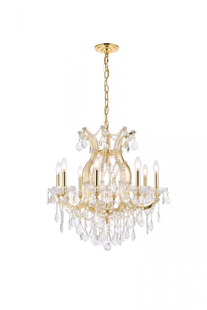 Maria Theresa 9 Light Gold Chandelier Clear Royal Cut Crystal