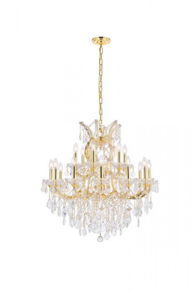 Maria Theresa 19 Light Gold Chandelier Clear Royal Cut Crystal