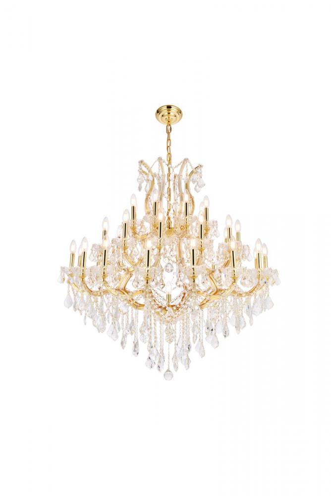 Maria Theresa 37 Light Gold Chandelier Clear Royal Cut Crystal