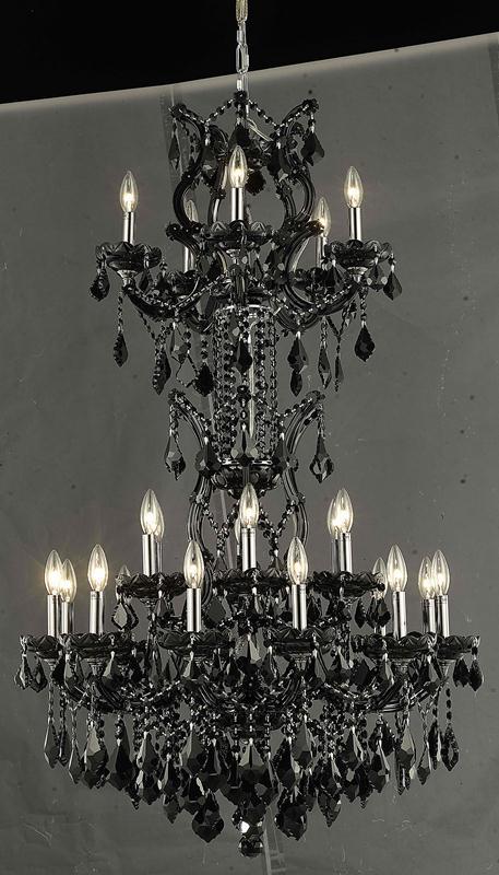 Maria Theresa 25 light Black Chandelier Jet (Black) Royal Cut Crystal