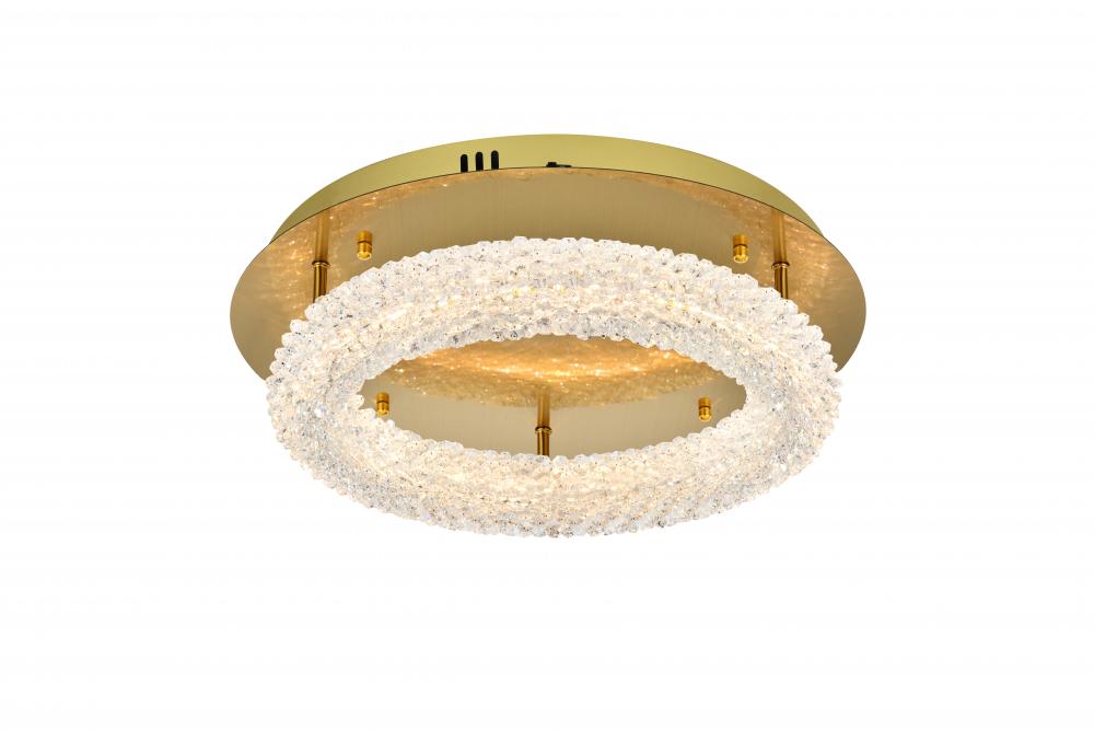 Bowen 18 Inch Adjustable LED Flush Mount in Satin Gold