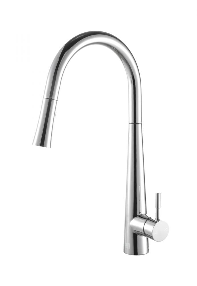Lucas Single Handle Pull Down Sprayer Kitchen Faucet in Chrome