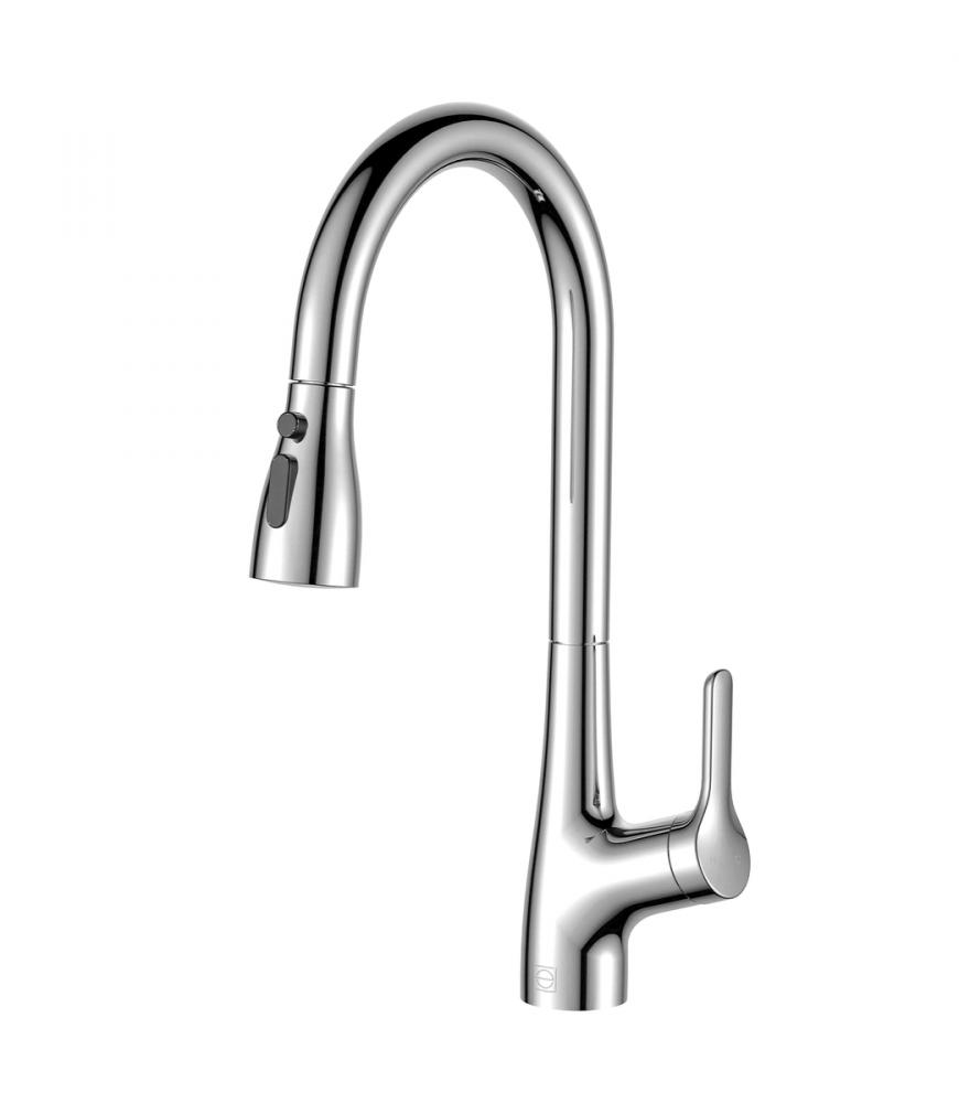 Andrea Single Handle Pull Down Sprayer Kitchen Faucet in Brushed Nickel