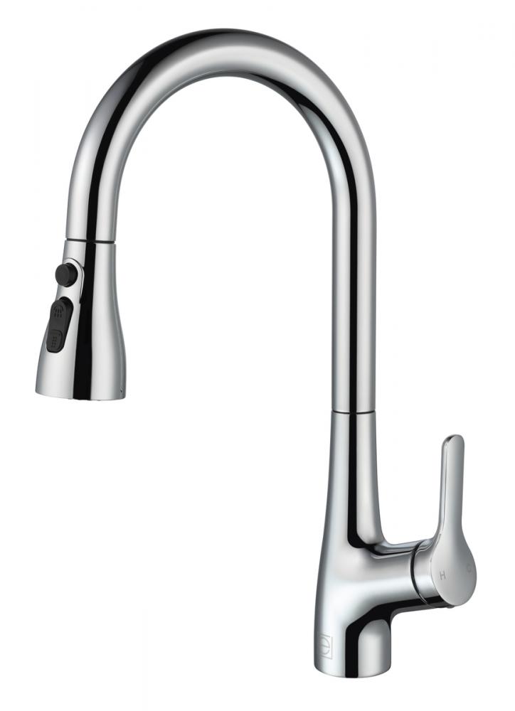 Andrea Single Handle Pull Down Sprayer Kitchen Faucet in Chrome