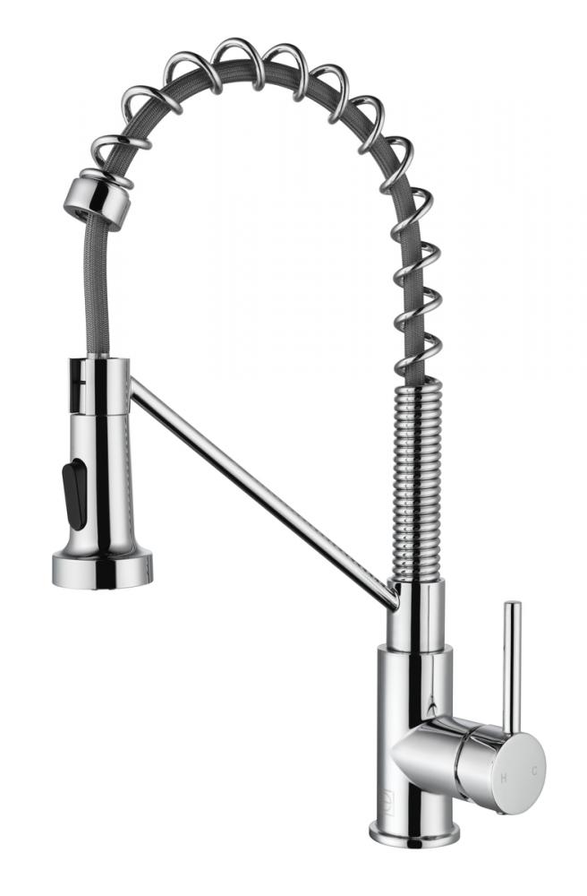 Yara Single Handle Pull Down Sprayer Kitchen Faucet in Chrome