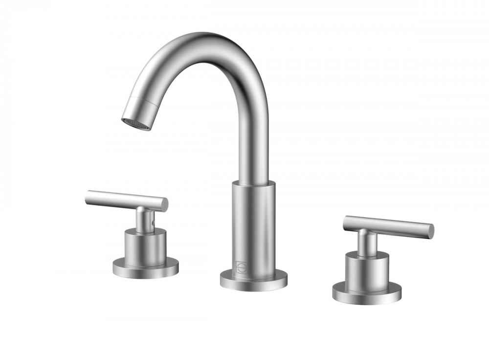 Leah 8 Inch Widespread Double Handle Bathroom Faucet in Brushed Nickel