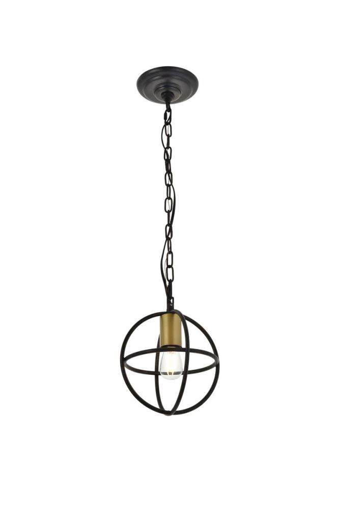 Octavia 1 Light Brass and Dark Brown Pendant