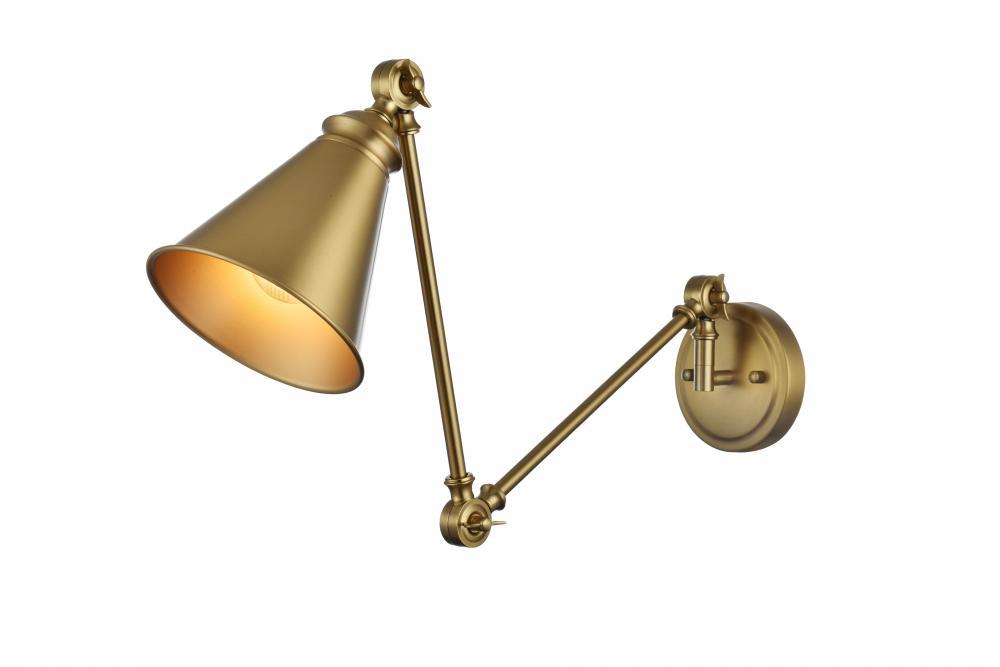 Wall sconce W5.9"x E15.7" x H17.7"L1 Satin Gold