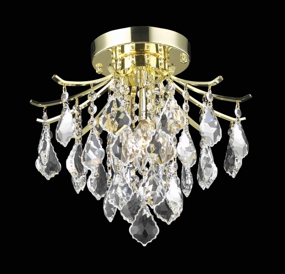 Amelia Collection Flush Mount D12in H12in Lt:3 Gold Finish