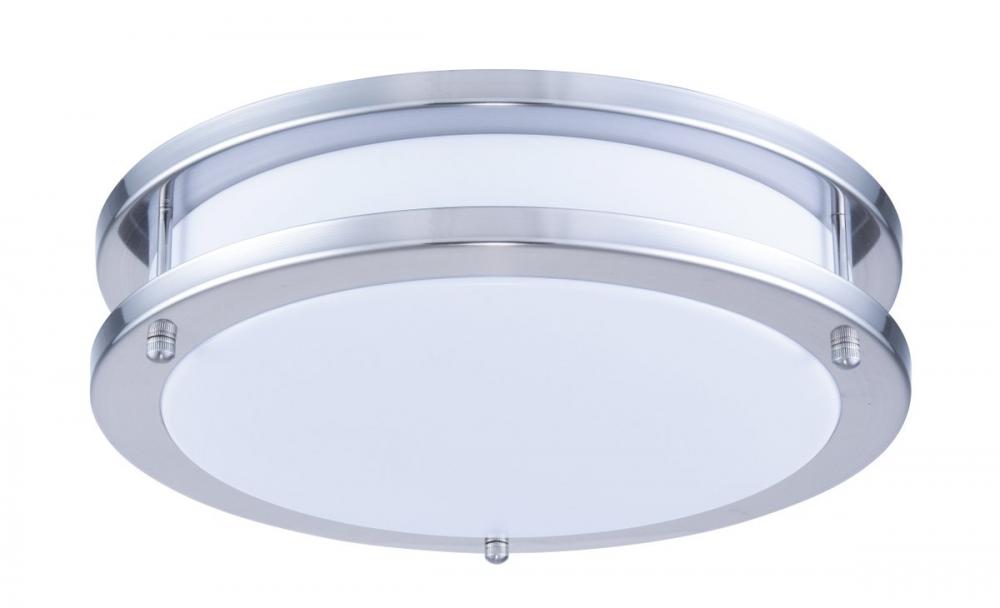 LED Surface Mount L:12 W:12 H:3 15w 1050lm 3000k White and Nickel Finish Acrylic Lens