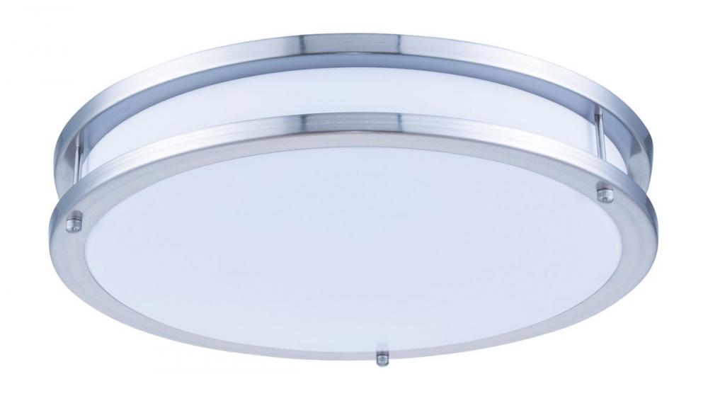LED Surface Mount L:16 W:16 H:3 25w 1750lm 3000k Frosted White and Nickel Finish Acrylic Lens