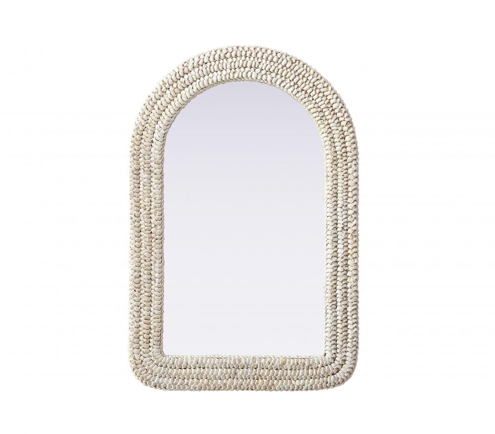 Arch Cornhusk Mirror 24x36 in Linen White