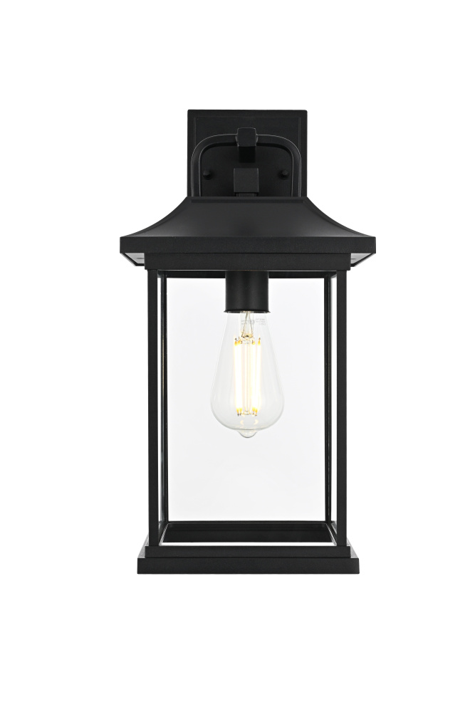 Saul 16 inch Outdoor Wall sconce in Black