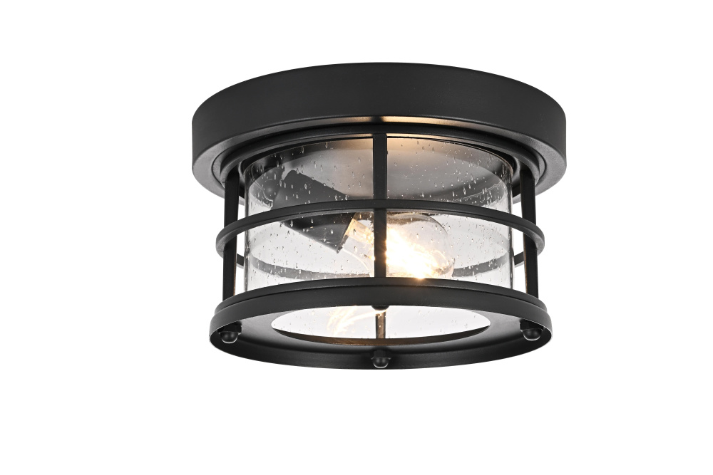 Flush Mount D10"xH5.9" Lt1/E26/60W Black