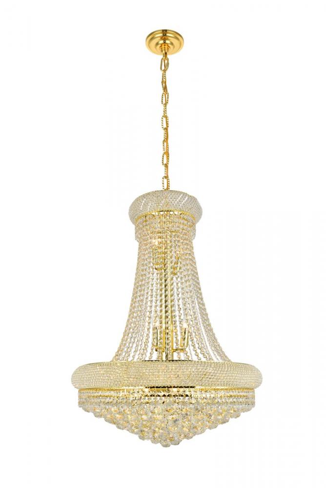 Primo 14 Light Gold Chandelier Clear Royal Cut Crystal