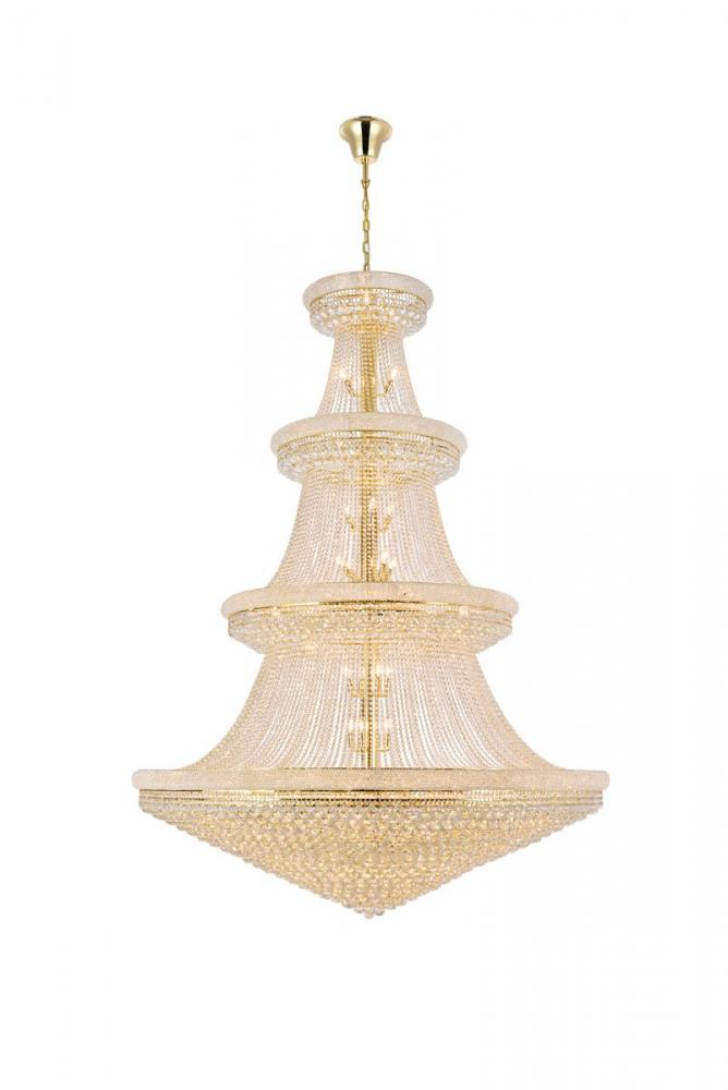 Primo 66 Light Gold Chandelier Clear Royal Cut Crystal