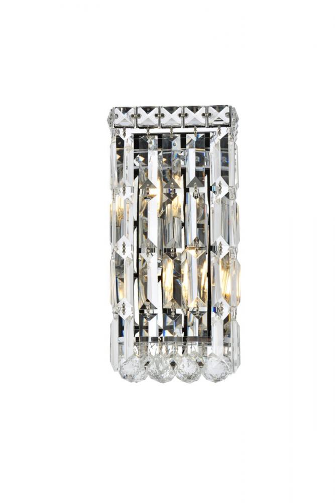MaxIme 2 Light Chrome Wall Sconce Clear Royal Cut Crystal
