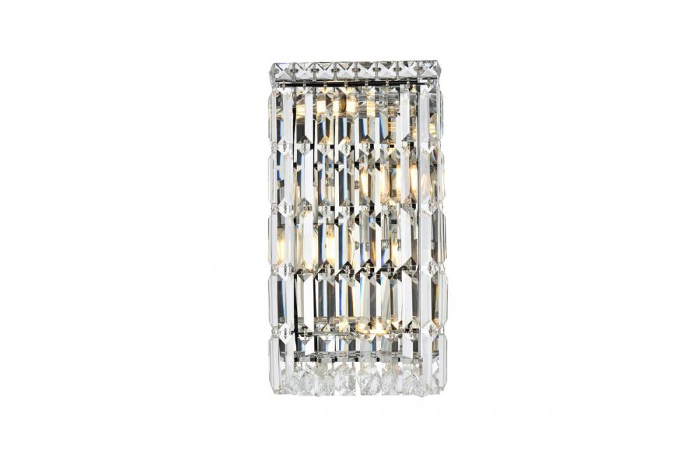 MaxIme 4 Light Chrome Wall Sconce Clear Royal Cut Crystal