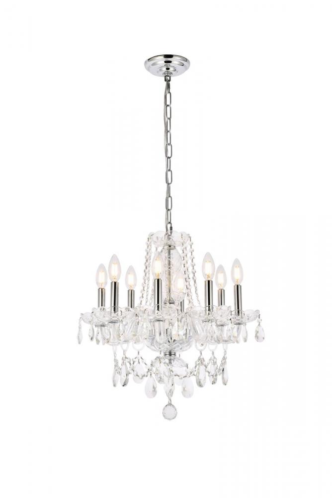 Princeton 8 light Chrome Chandelier Clear Royal Cut Crystal