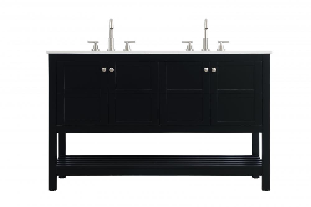 Vanity Cabinet 4dr 54"x22"x34" Black