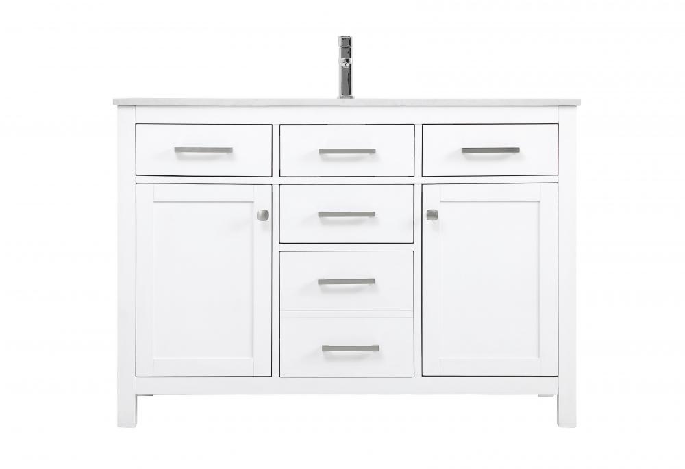 Vanity Cabinet 2dr 4dw W48"xD22"xH34" White