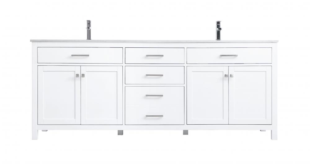 Vanity Cabinet 4dr 3dw W84"xD22"xH34" White