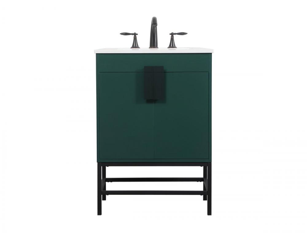 24 Inch Single Bathroom Vanity in Green