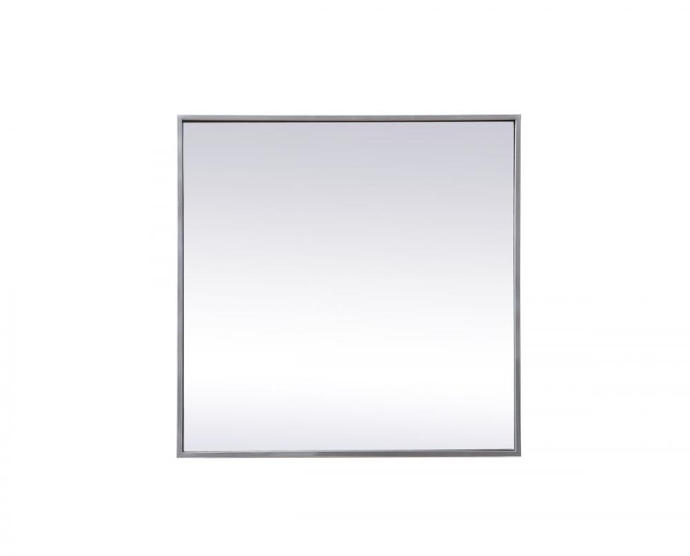 Metal Frame Square Mirror 24 Inch in Silver