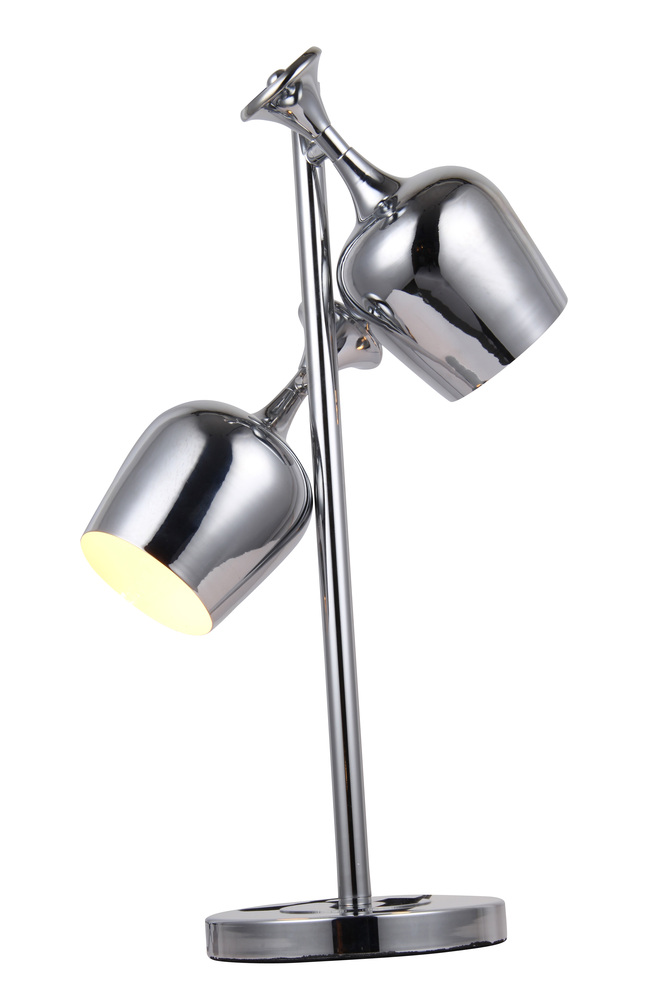 Industrial Collection Table Lamp L:15in W:13in H:23.5in Lt:2 Chrome Finish