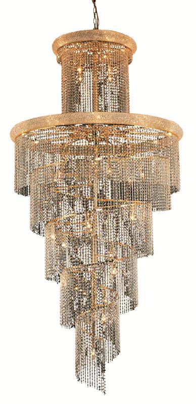 Spiral 41 light Gold Chandelier Clear Swarovski® Elements Crystal