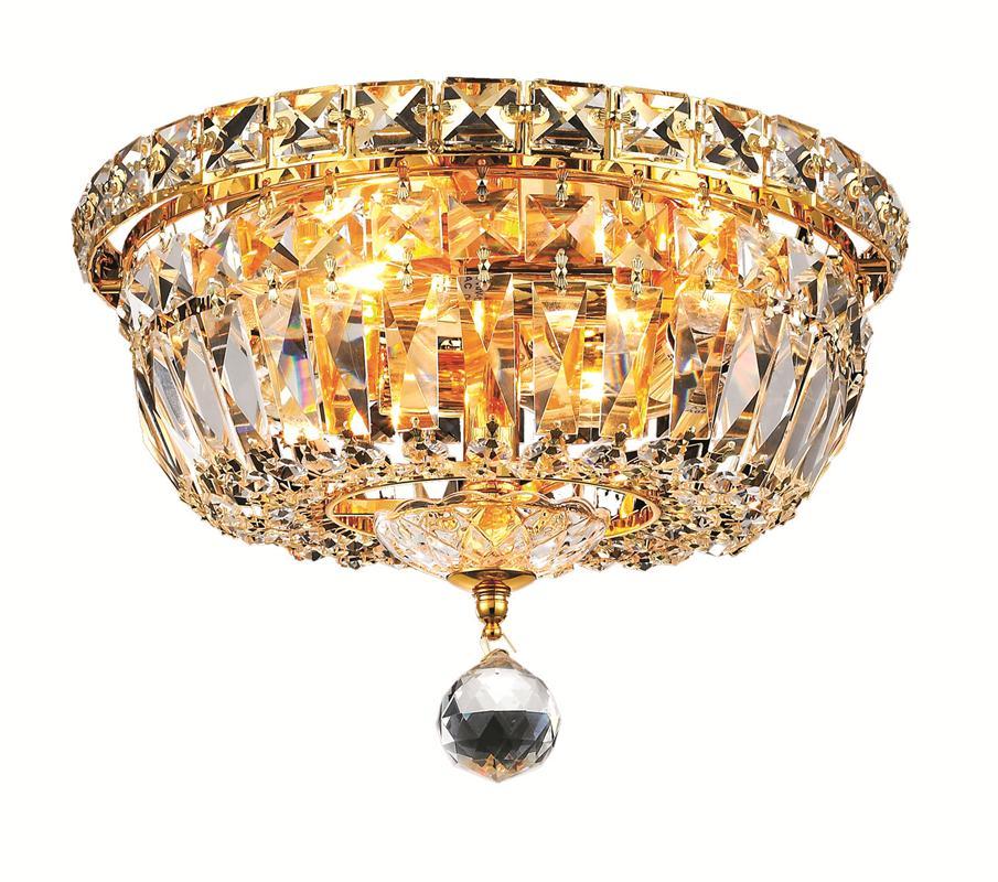 Tranquil 4 light Gold Flush Mount Clear Elegant Cut Crystal