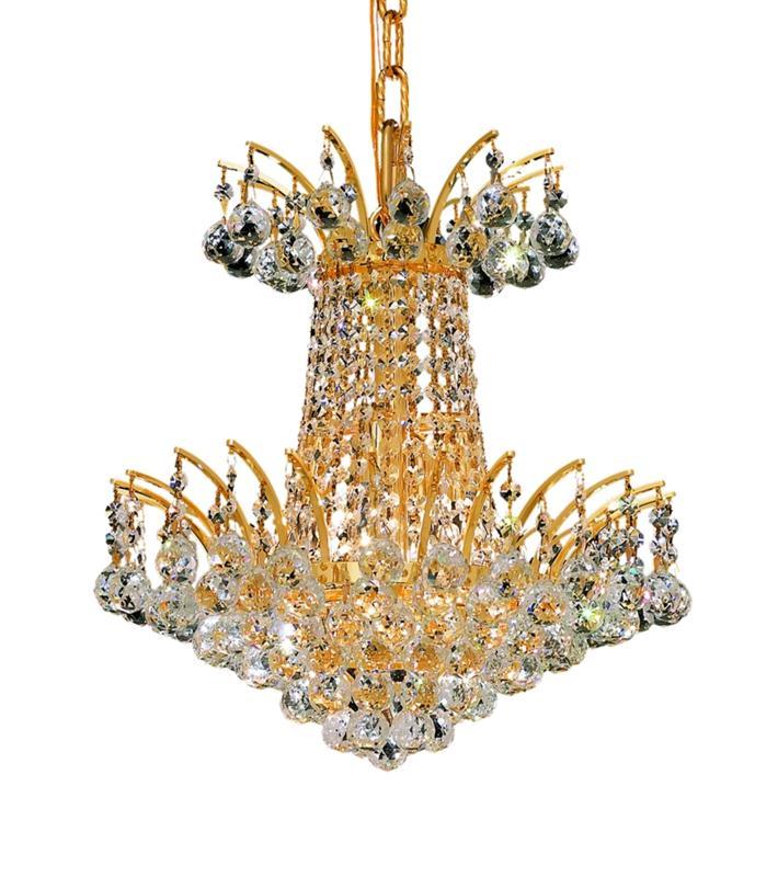 Victoria 4 light Gold Pendant Clear Elegant Cut Crystal