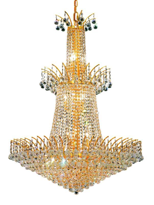 Victoria 18 light Gold Chandelier Clear Elegant Cut Crystal