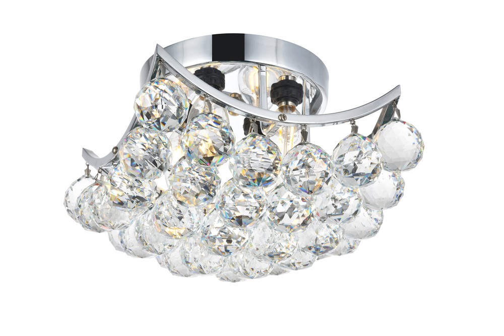 Corona 4 light Chrome Flush Mount Clear Swarovski® Elements Crystal