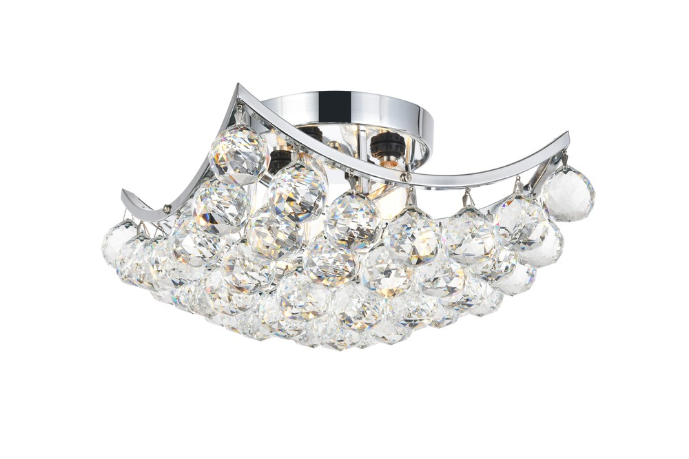 Corona 4 light Chrome Flush Mount Clear Elegant Cut Crystal