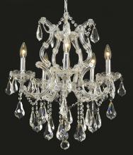 Elegant 2801D20C/RC - Maria Theresa 6 Light Chrome Chandelier Clear Royal Cut Crystal