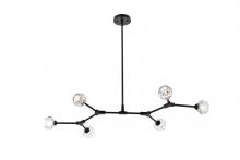 Elegant 3508D50BK - Zayne 6 Light Pendant in Black