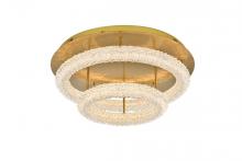 Elegant 3800F26L2SG - Bowen 26 Inch Adjustable LED Flush Mount in Satin Gold