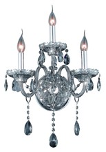 Elegant 7953W3SS-SS/RC - Verona 3 light Siver Shade Wall Sconce Golden Shadow (Champagne) Royal Cut Crystal