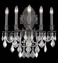 Elegant 9605W21DB/RC - Monarch 5 Light Dark Bronze Wall Sconce Clear Royal Cut Crystal
