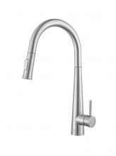 Elegant FAK-301BNK - Lucas Single Handle Pull Down Sprayer Kitchen Faucet in Brushed Nickel