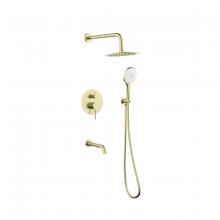 Elegant FAS-9002BGD - George Complete Shower and Tub Faucet with Rough-in Valve in Brushed Gold