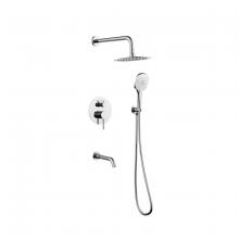 Elegant FAS-9002PCH - George Complete Shower and Tub Faucet with Rough-in Valve in Chrome
